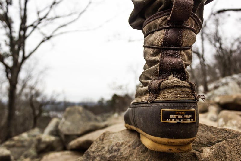 Hiking boots in nature